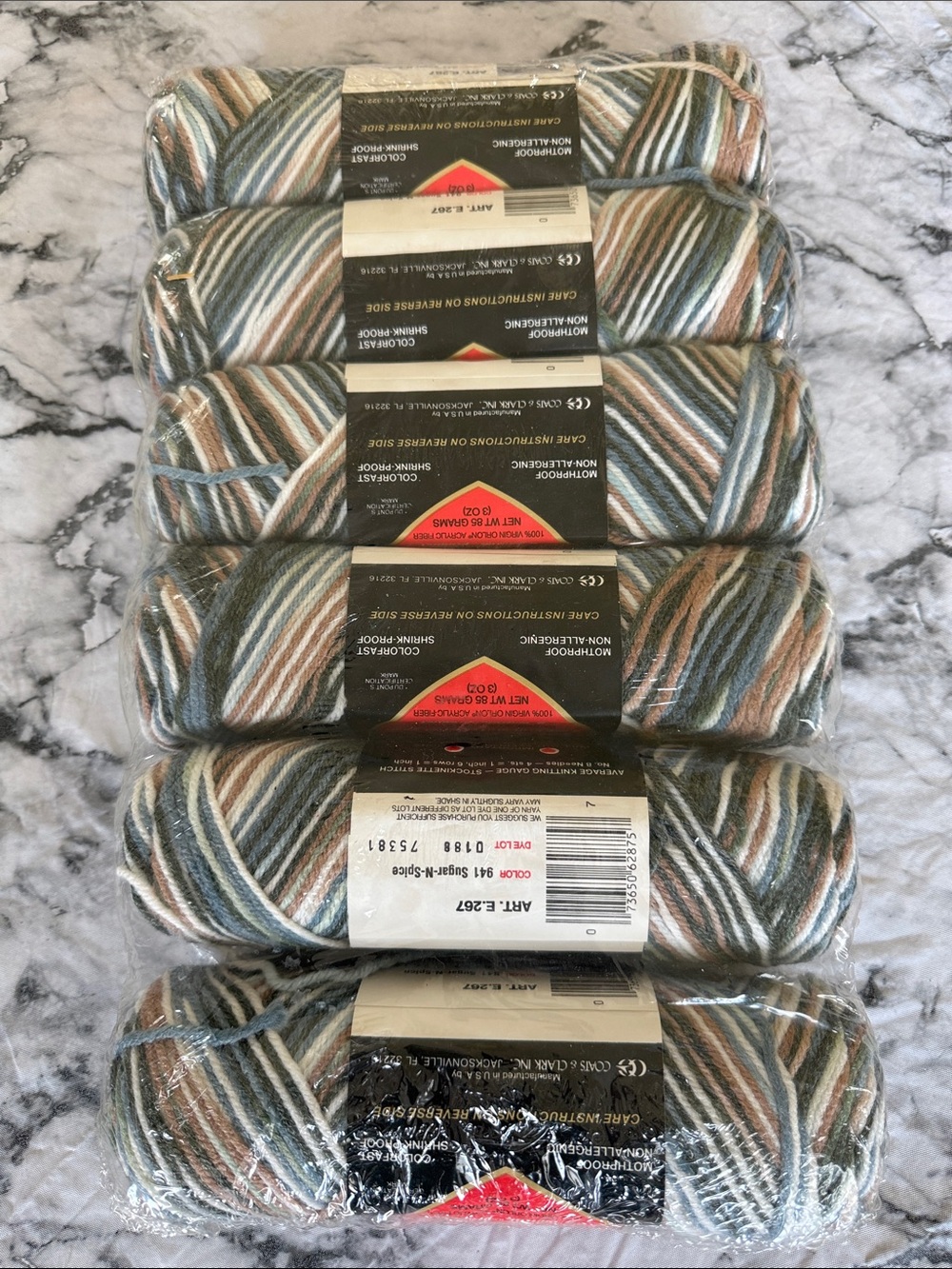 Red Heart Variegated 4-Ply Knit & Crochet Yarn - Lot of 6. #D188 “Sugar-N-Spice” - Picture 2 of 7